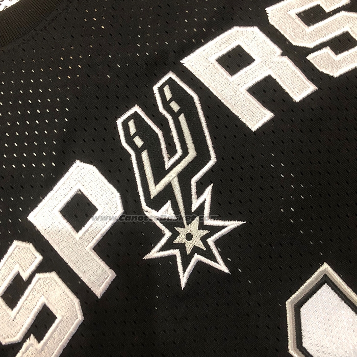 Maglia Manica Corta San Antonio Spurs Victor Wembanyama No 1 Nero